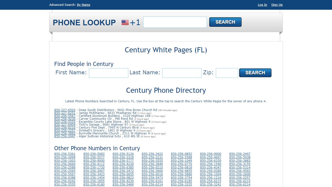 Century White Pages - Century Phone Directory Lookup